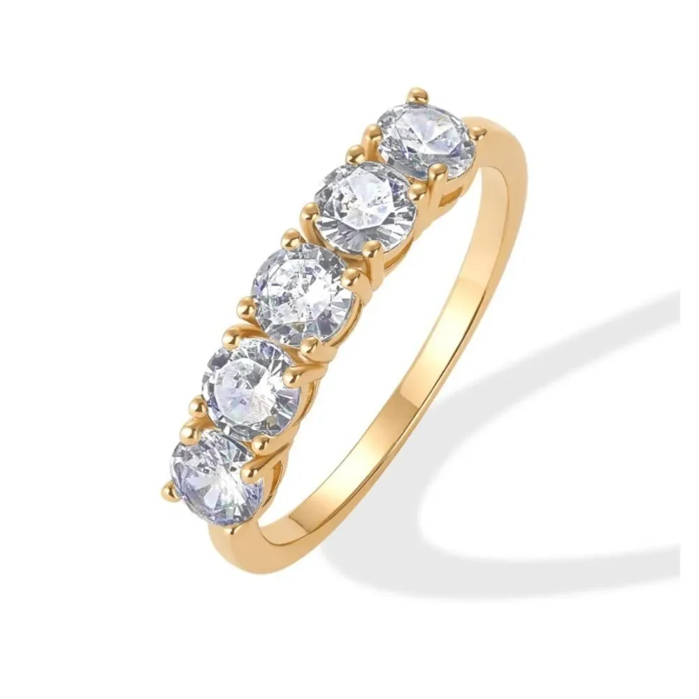 14k Gold Plated Paved Engagement Ring Band